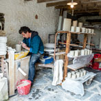 Daniel Boyle at work in his pottery 2019